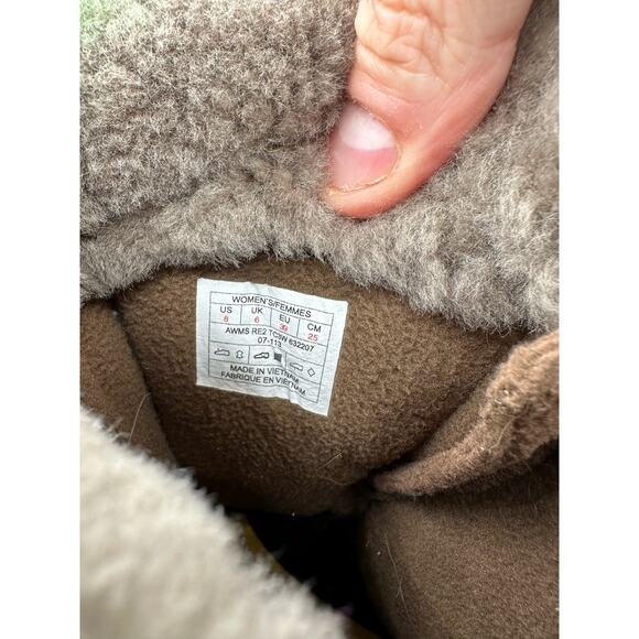 North Face Greenland Brown Zip Waterproof Winter Boots Size 8 Faux Fur Shearling - Picture 3 of 15